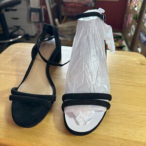 Black velor dress sandals